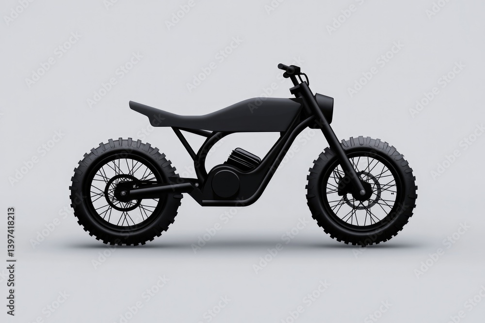 Sleek electric motorcycle design with minimalist frame and rugge Sleek electric motorcycle design with minimalist frame and rugge
