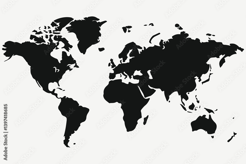 Obraz premium world map sketch illustration