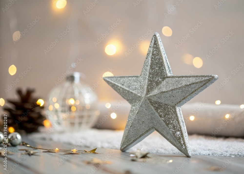 Sparkling silver stars shimmer, a luxurious tilt-shift New Year's and Ramadan design. Sparkling silver stars shimmer, a luxurious tilt-shift New Year's and Ramadan design.