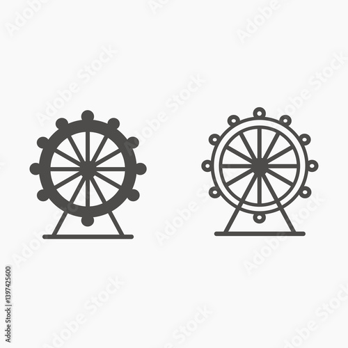 Ferris wheel icon vector set. Attraction, carnival illustration sign symbol collection.