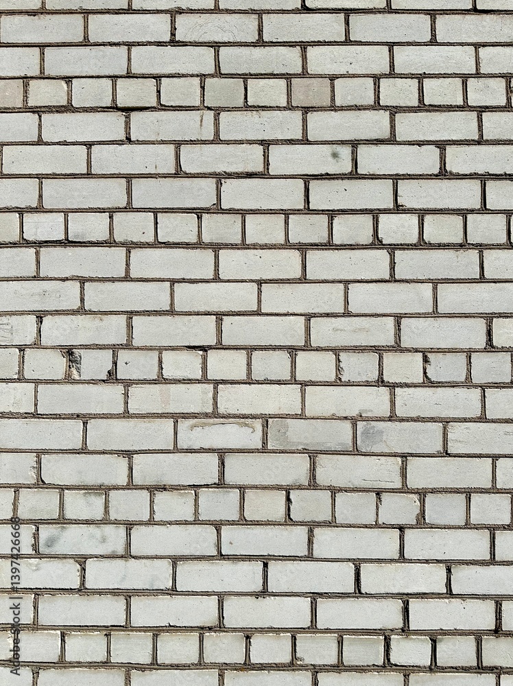 Obraz premium White brick wall texture with clean and uniform pattern.