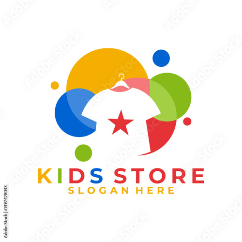 Colorful Kids Cloth logo design vector template. Kids Clothing Store logo design template