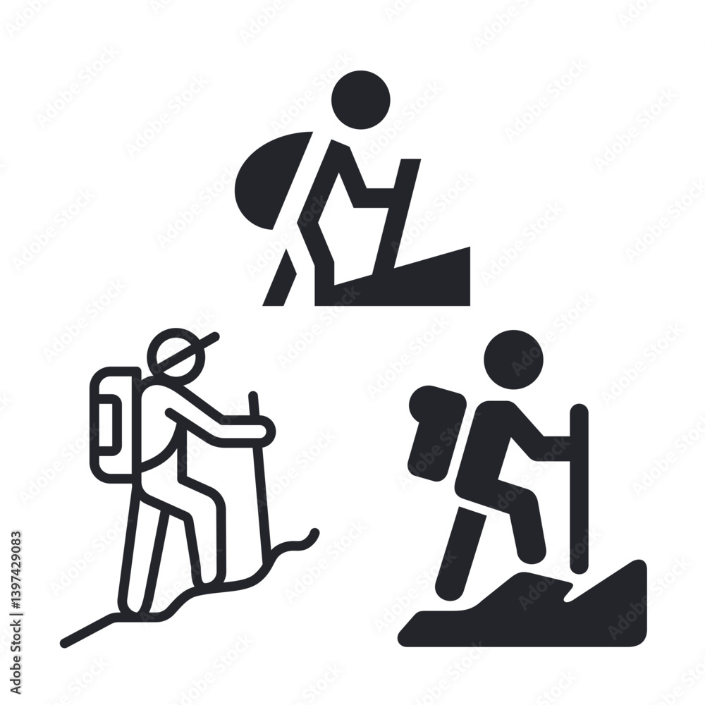 vector illustration of human character icon image hiking vector illustration of human character icon image hiking