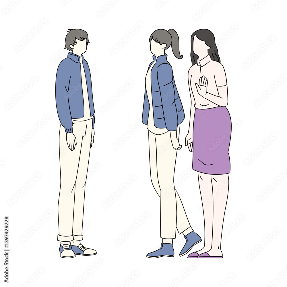 vector illustration of human character image man and woman talking vector illustration of human character image man and woman talking