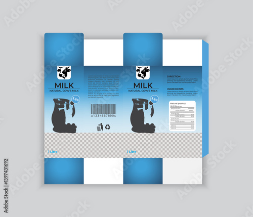 Simple and unique milk carton box design template