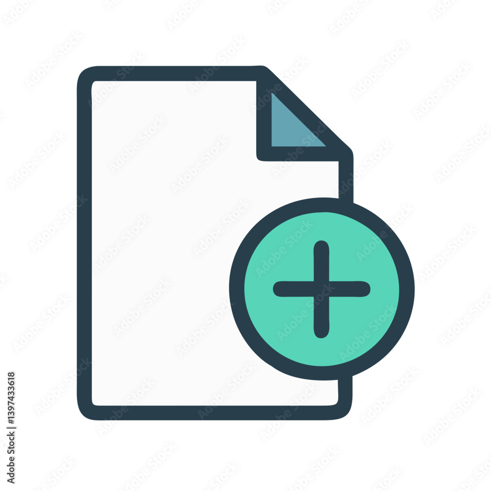 Detailed Add File Flat Icon Detailed Add File Flat Icon