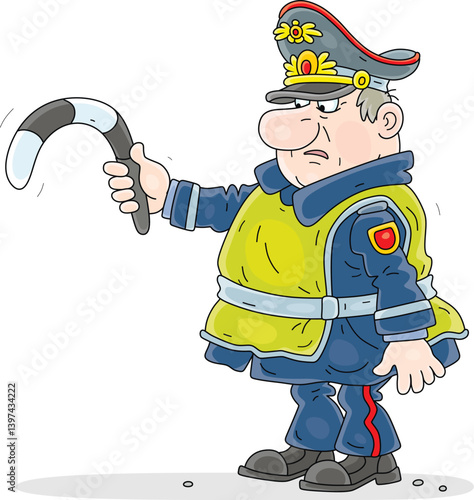 Funny plump traffic policem...