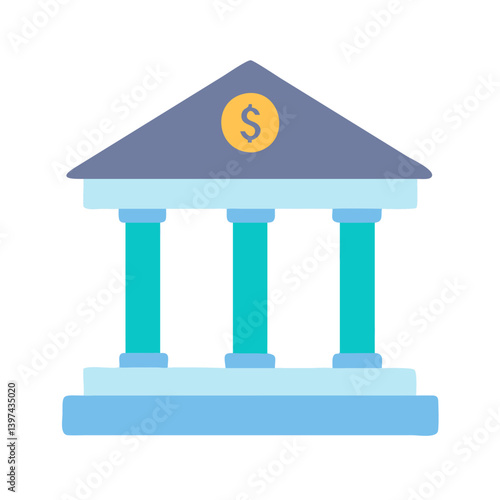  Detailed Bank Flat Icon