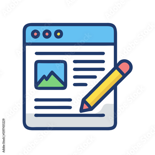  Blogging Flat Vector Icon