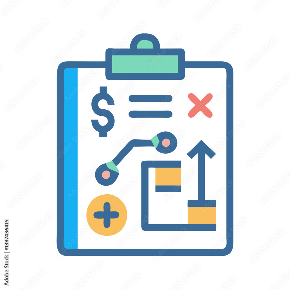  Detailed Business Plan Flat Icon