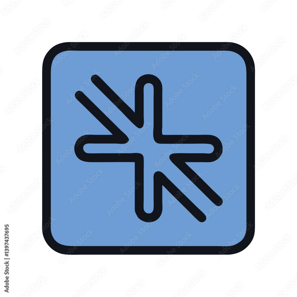 Obraz premium Collapse Button Flat Icon