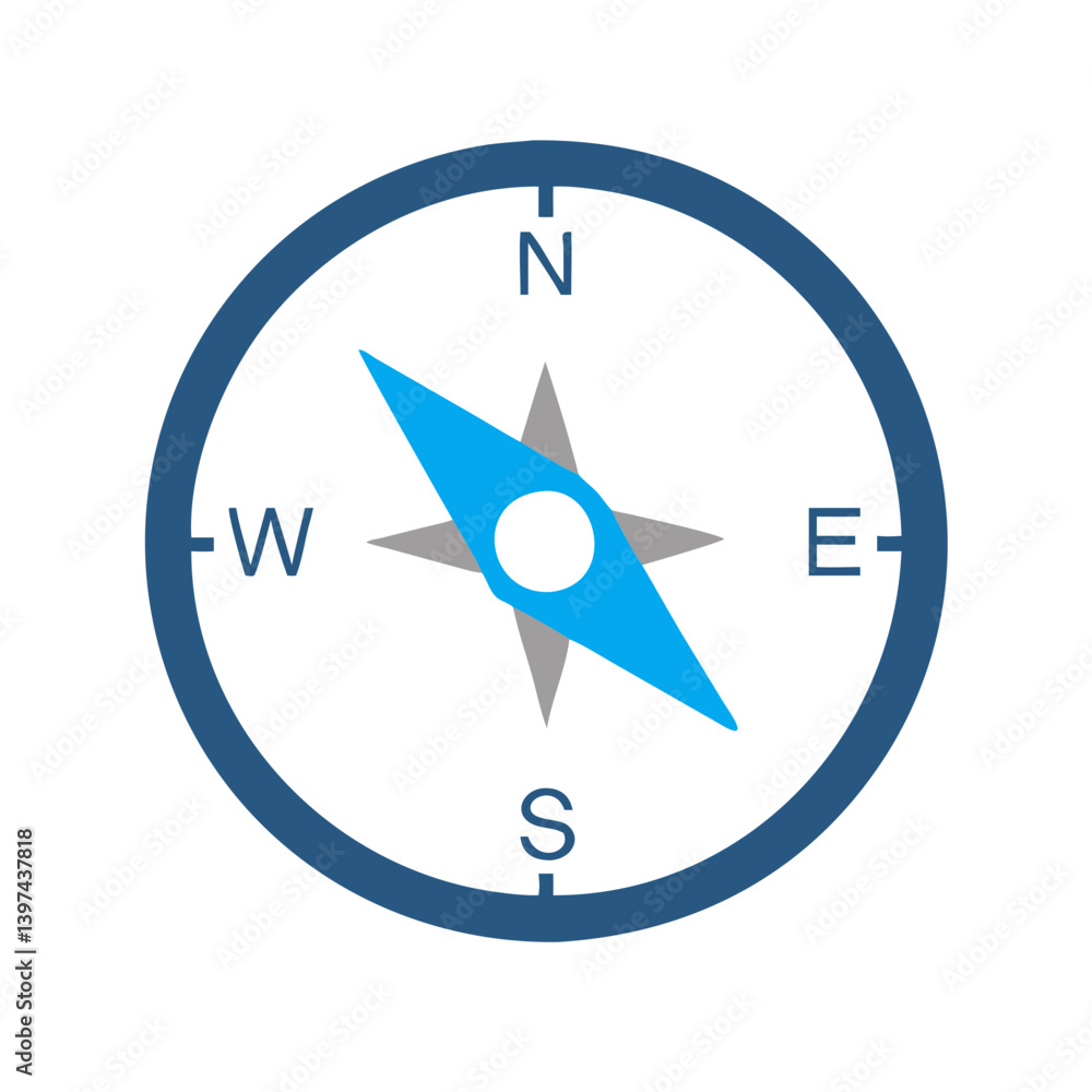  Colorful Compass Flat Icon