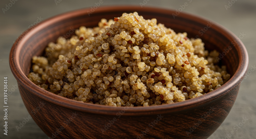 A full, vibrant bowl of freshly cooked quinoa sits ready to be enjoyed. AI generated A full, vibrant bowl of freshly cooked quinoa sits ready to be enjoyed. AI generated