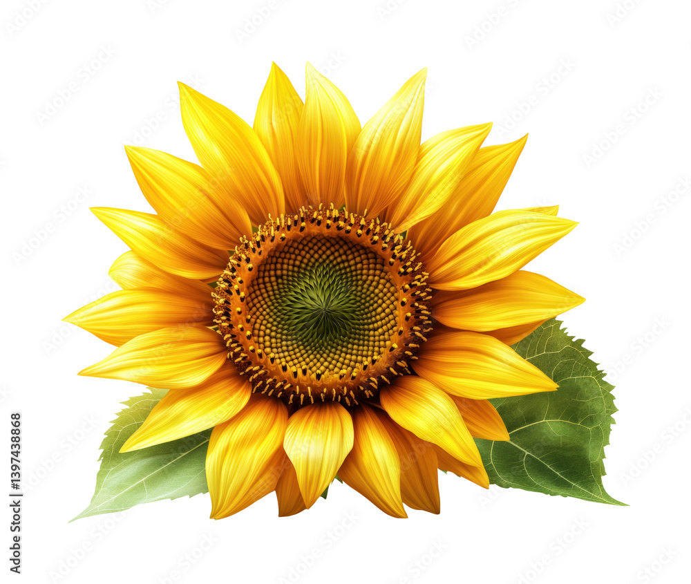 Obraz premium Vibrant sunflower flower nature floral design isolated on transparent background, png