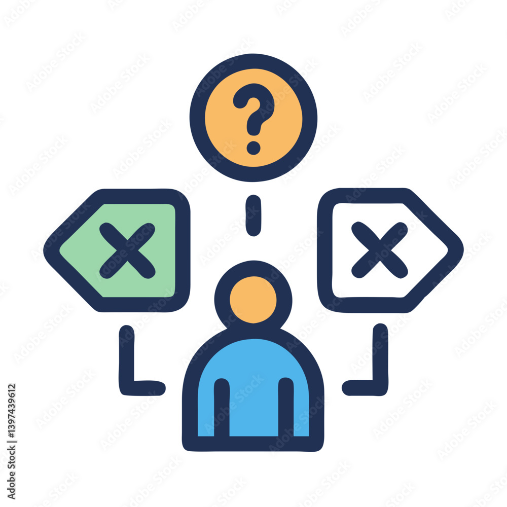 Decision Making Flat Vector Icon Decision Making Flat Vector Icon