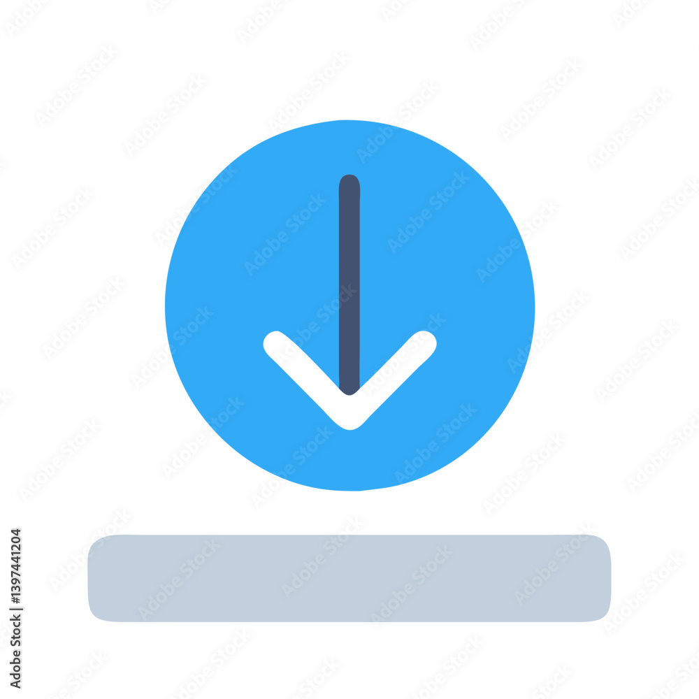 Download Button Flat Vector Icon Download Button Flat Vector Icon