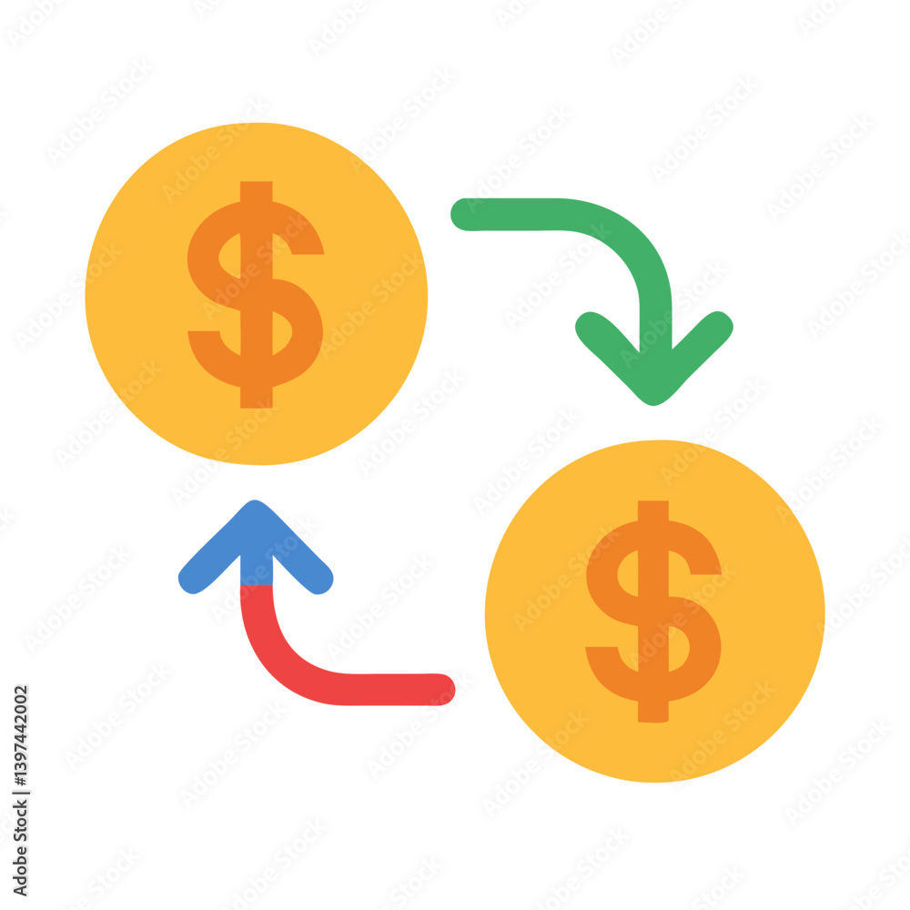 Exchange Rate Flat Icon Exchange Rate Flat Icon