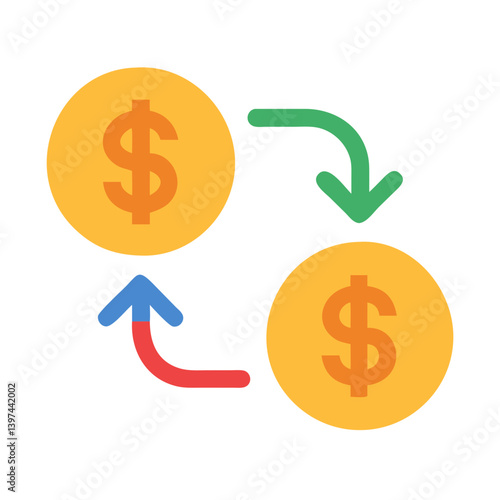  Exchange Rate Flat Icon