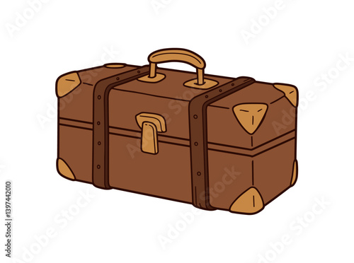 vintage travel bag leather brown suitcase