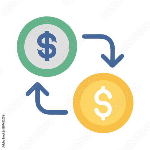  Detailed Exchange Rate Flat Icon