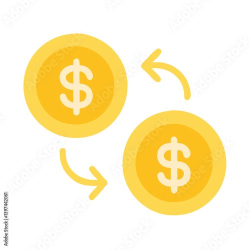  Colorful Exchange Rate Flat Icon