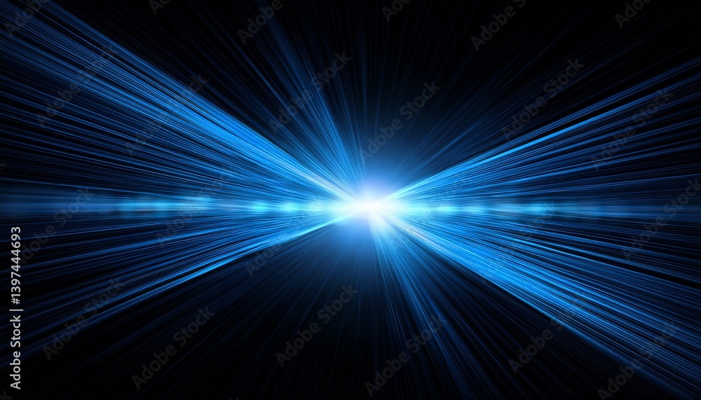 Fototapeta premium Horizontal light rays flash blue horizontal lens flares pack speed laser beams glow blue line motion on transparent background beautiful light flare bright glare eps 10