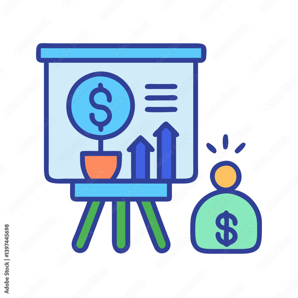 Investment Pitch Flat Vector Icon Investment Pitch Flat Vector Icon