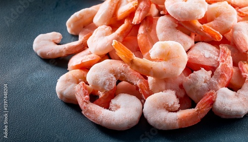 Wallpaper Mural Raw frozen and peeled shrimp background Pile of frozen shrimps  Close up of frozen shrimps A lot of royal shrimp macro shot Torontodigital.ca