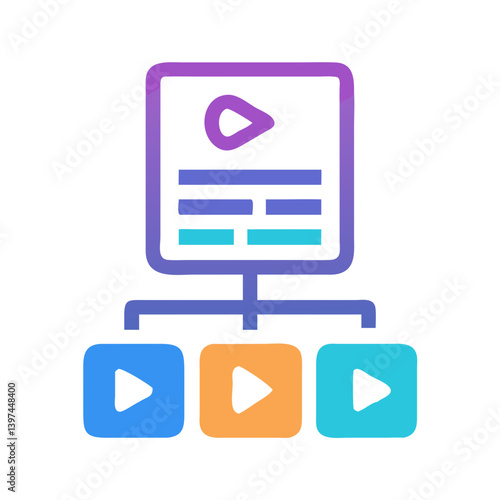  Media Plan Flat Vector Icon