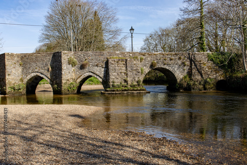 bridge over the river at Lostwithiel medieval town in Cornwall 