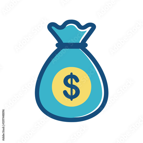  Colorful Money Bag Flat Icon
