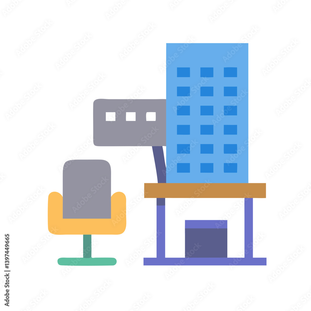 Fototapeta premium Office Space Flat Vector Icon