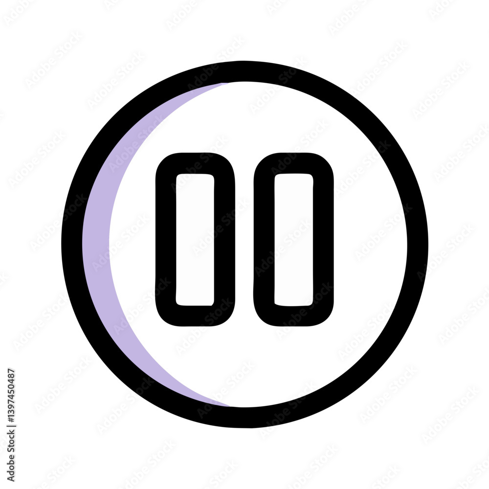 Pause Action Vector Icon Pause Action Vector Icon