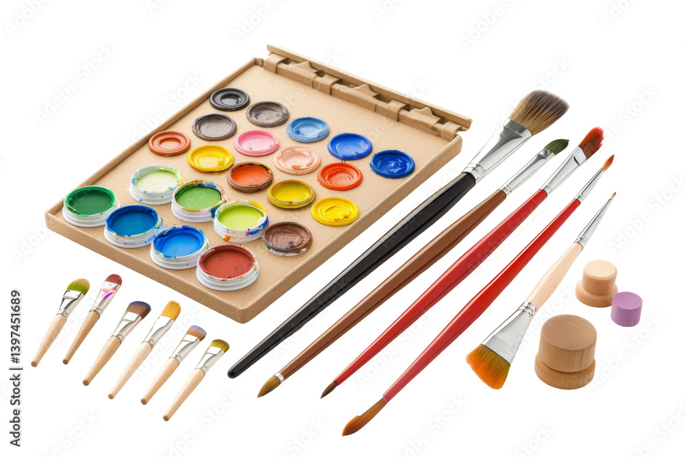 Naklejka premium Artistic Couple's Painting Sets for Romantic Evenings Isolated On Transparent Background