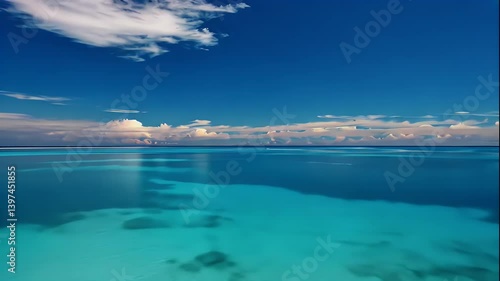 Wallpaper Mural Azure Ocean Under a Blue Sky with White Clouds Torontodigital.ca