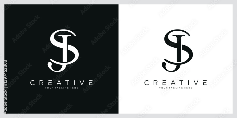 Initial SJ or JS letter logo design vector Initial SJ or JS letter logo design vector
