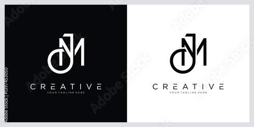 Initial JM or MJ Logo Design Vector