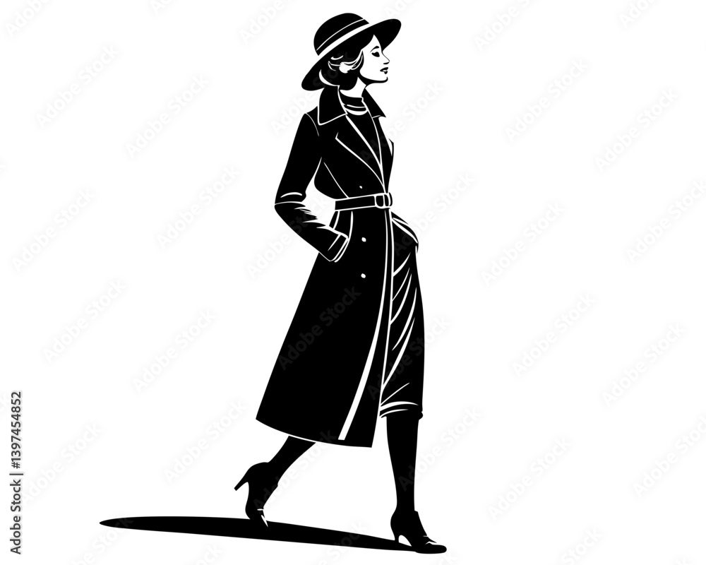 Obraz premium Fashion Lady Vector Silhouettes & SVG Icon