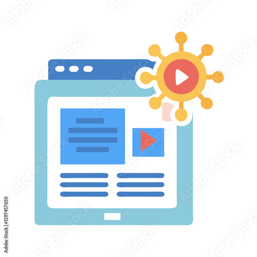 Dynamic Viral Content Flat Icon