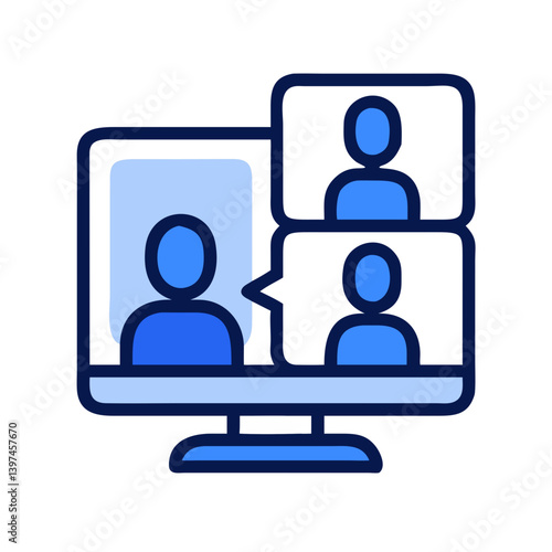  Dynamic Virtual Meeting Flat Icon