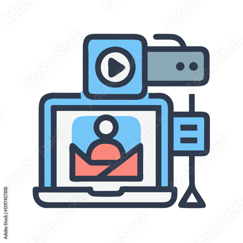  Creative Vlogging Flat Icon