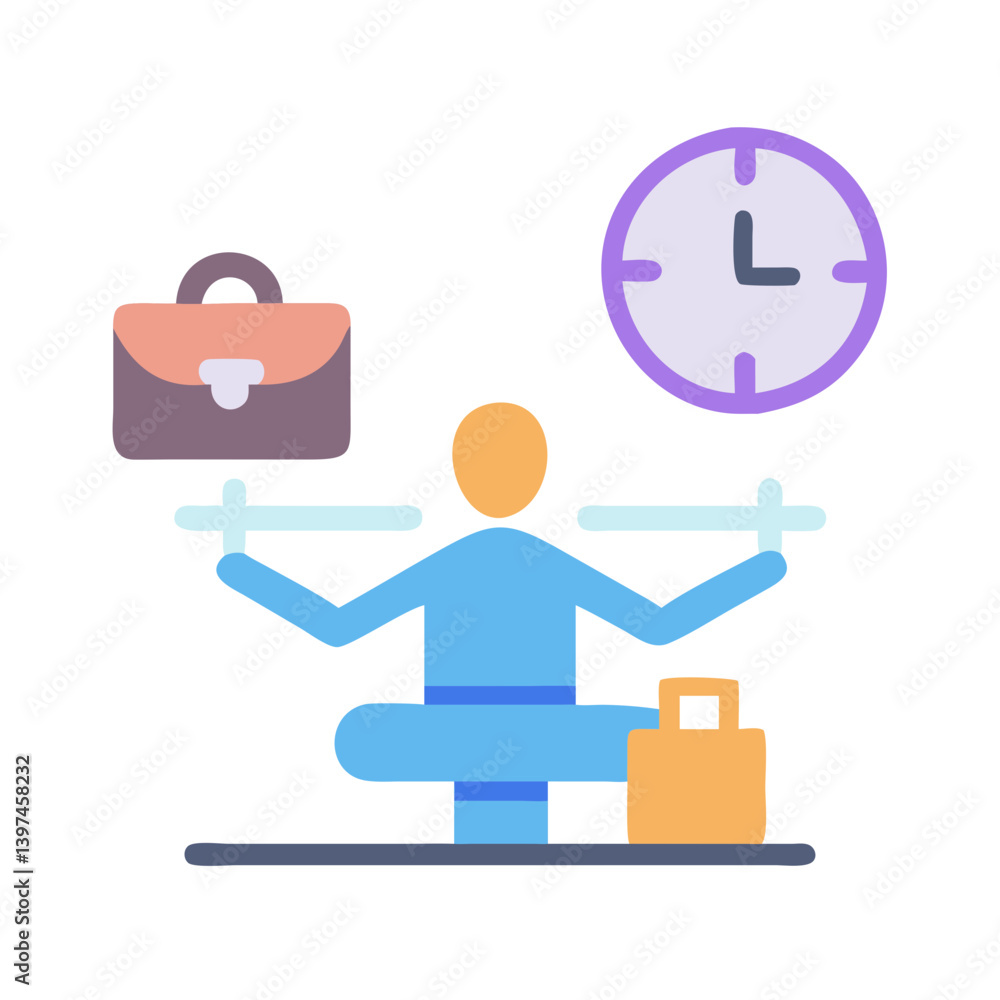Stylish Work Life Balance Icon Stylish Work Life Balance Icon