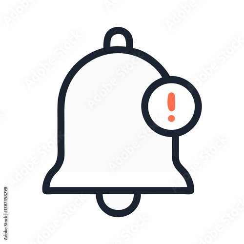 Notification Bell with Alert Icon Design