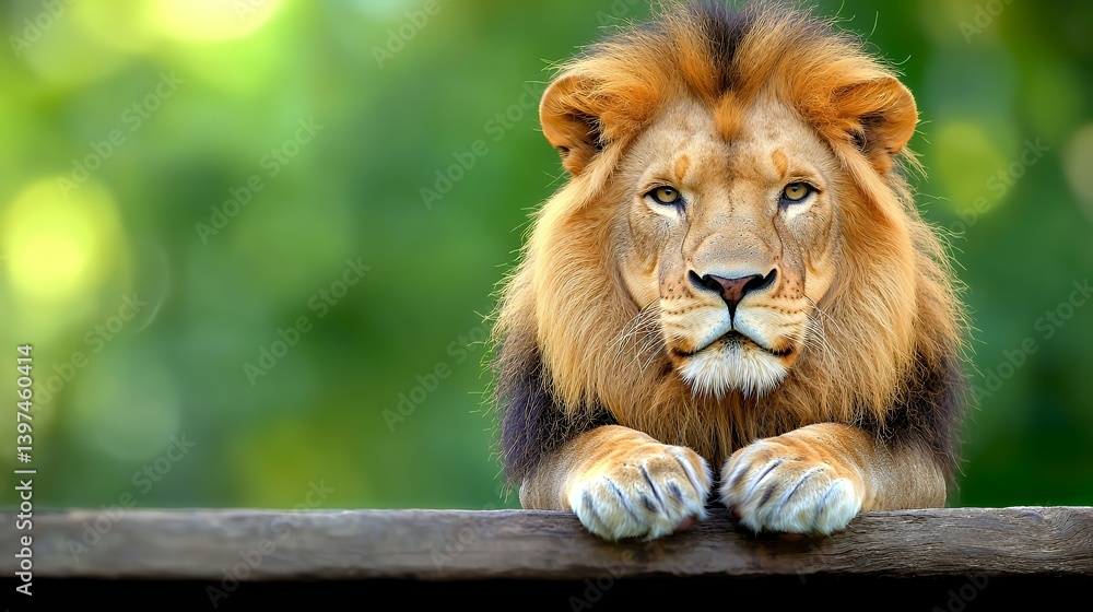 Fototapeta premium Majestic lion portrait in natural habitat