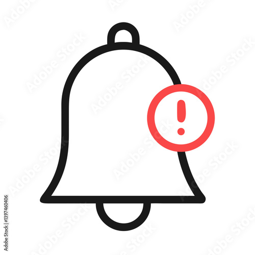 Notification Bell with Alert Mark Icon Design