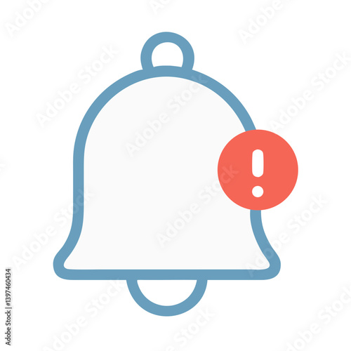 Notification Bell with Alert Mark Icon Design