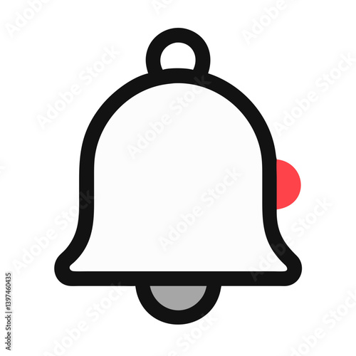 Notification Bell with Alert Mark Icon Design