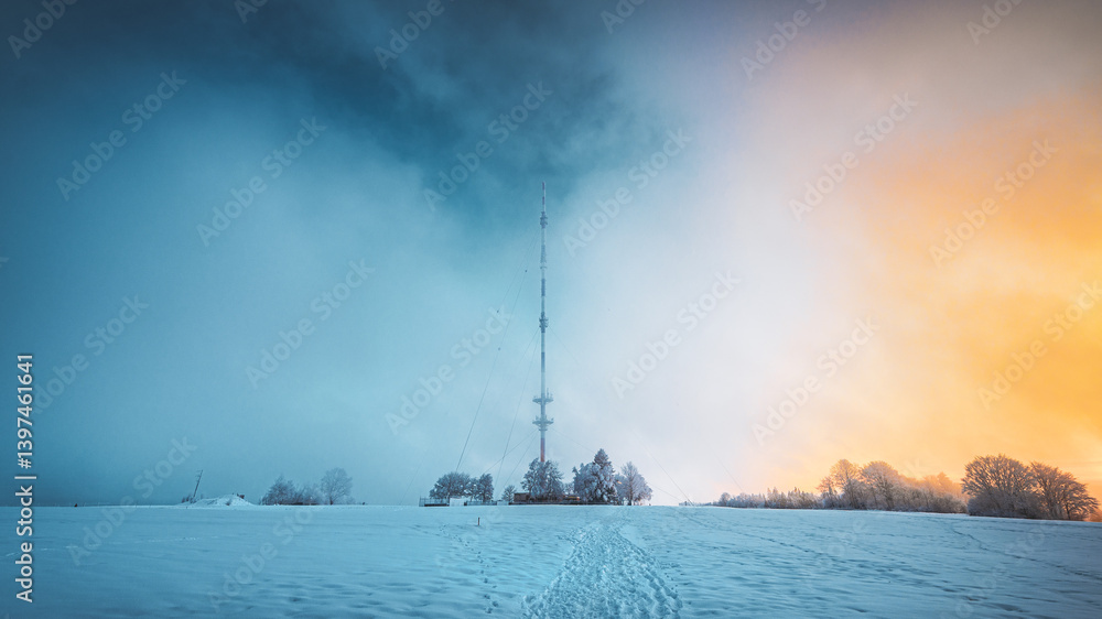 custom made wallpaper toronto digitalSendemast Hotzenwald im Winternebel