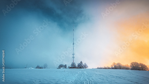 Wallpaper Mural Sendemast Hotzenwald im Winternebel Torontodigital.ca