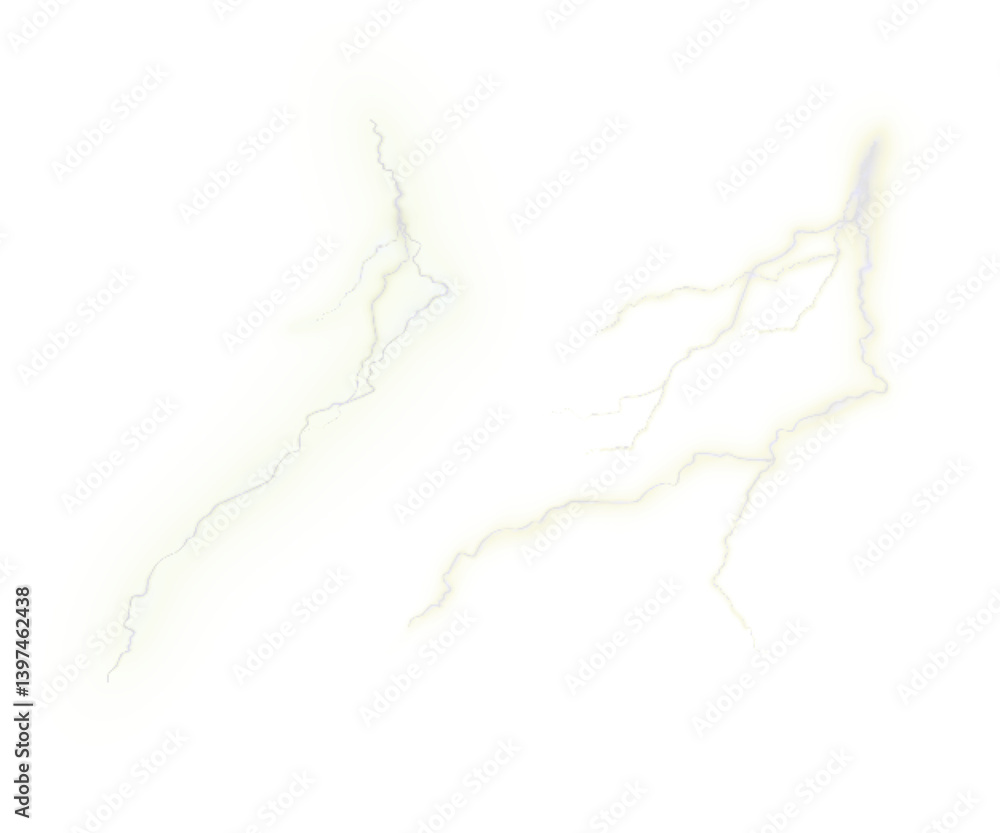 Thin glowing lightning bolts with soft electric glow on transparent background. Ideal for energy effects, sci-fi designs, weather graphics, or magical visual overlays. Thin glowing lightning bolts with soft electric glow on transparent background. Ideal for energy effects, sci-fi designs, weather graphics, or magical visual overlays.